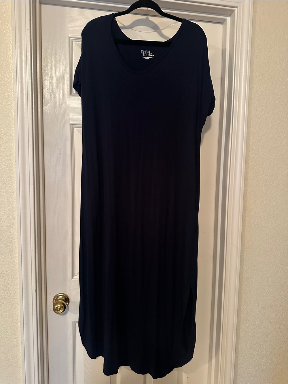 Time and True Navy Blue Maxi T-Shirt Dress